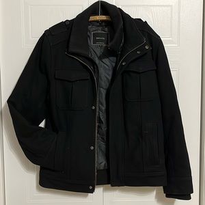 Rw&co men’s wool jacket with removable collar - large